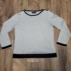 Jones New York Grey & Black Wool Blend Sweater Size XL